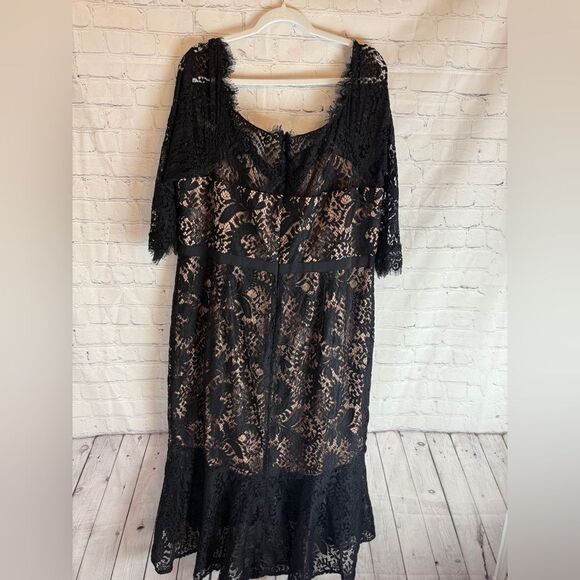 City Chic Estella FF Maxi Dress Black Size 22 - Picture 14 of 16